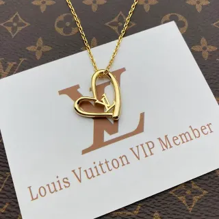 Louis Vuitton Heart LV Monogram Gold-Tone Necklace