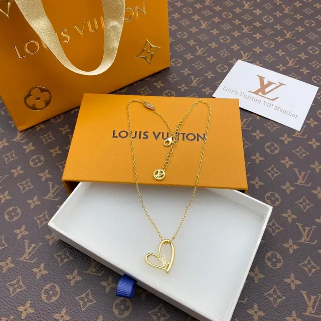 Louis Vuitton Heart LV Monogram Gold-Tone Necklace 2