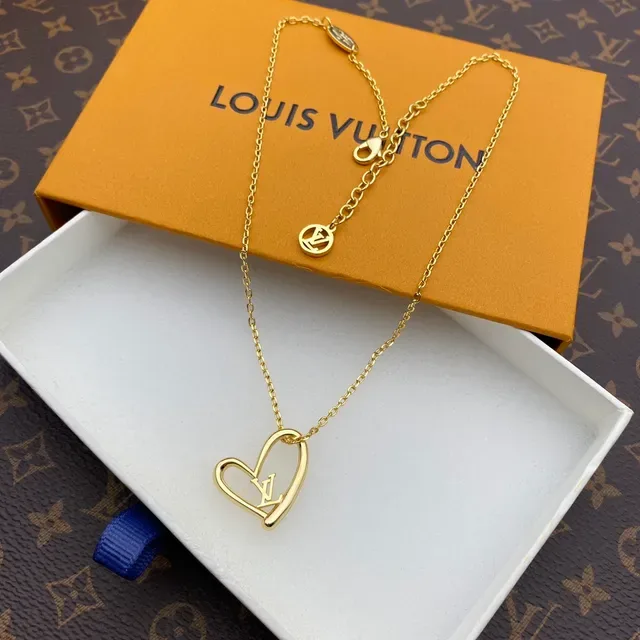 Louis Vuitton Heart LV Monogram Gold-Tone Necklace 4