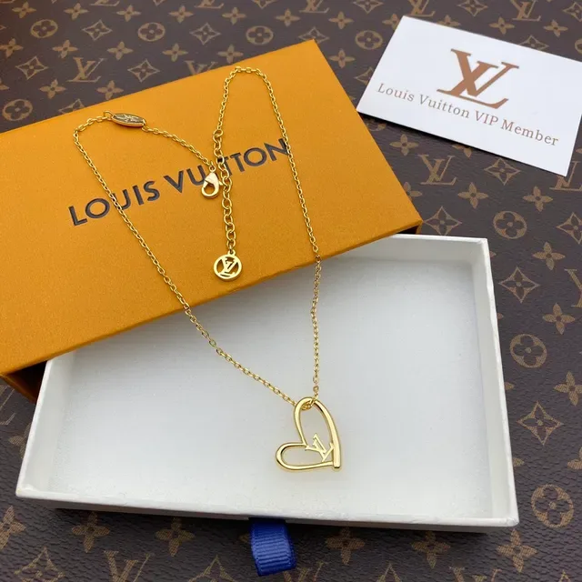 Louis Vuitton Heart LV Monogram Gold-Tone Necklace 5