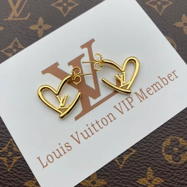 Louis Vuitton Heart Monogram Gold-Tone Earrings 2