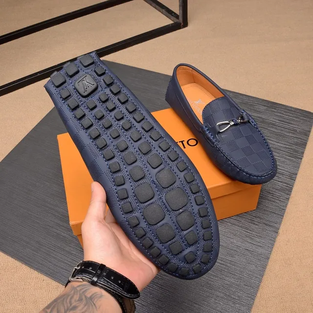 Louis Vuitton Horsebit 1955 Navy Damier Loafers 6