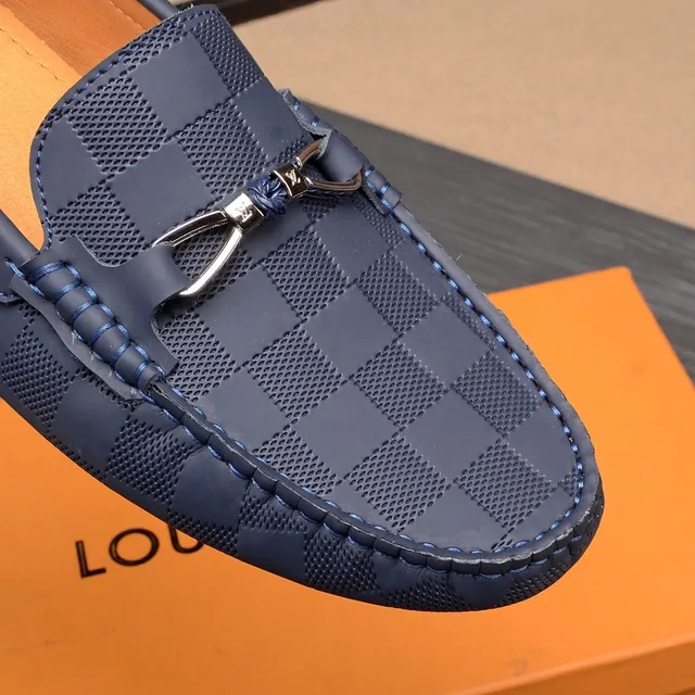 Louis Vuitton Horsebit 1955 Navy Damier Loafers 7