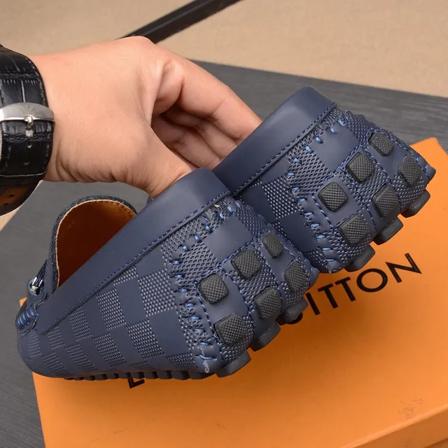Louis Vuitton Horsebit 1955 Navy Damier Loafers 9