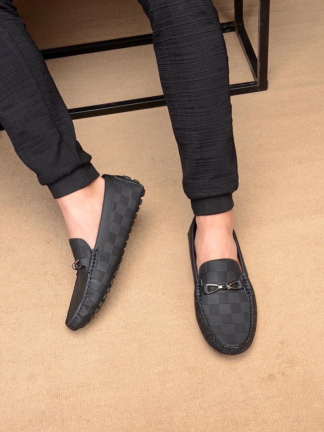 Louis Vuitton Horsebit Loafer Black Damier Check Loafers 2