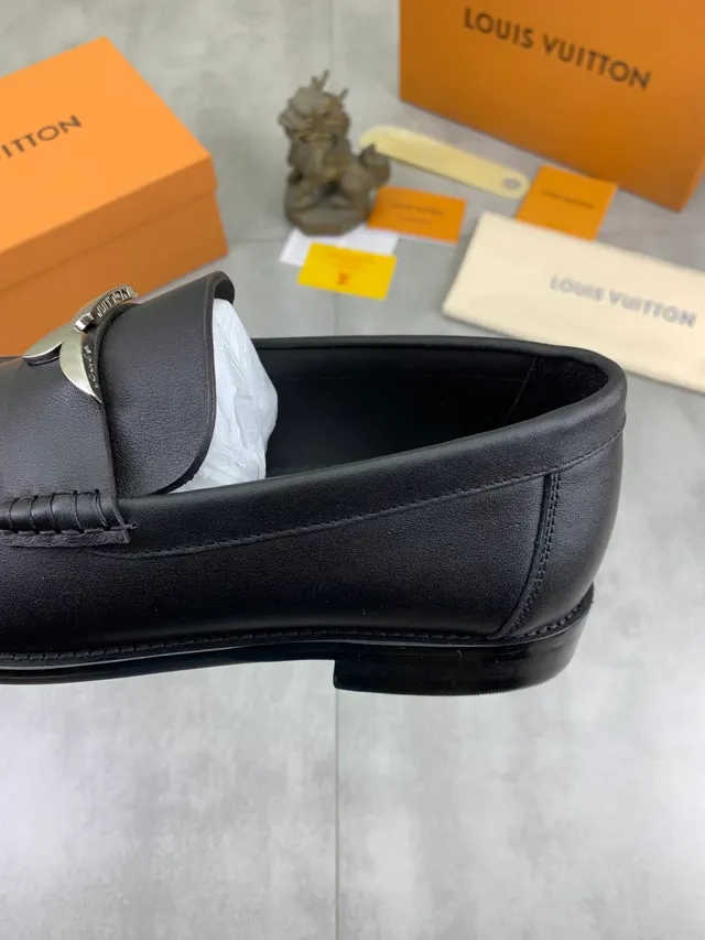 Louis Vuitton Horsebit Loafer Black Leather Slip-On Loafers 4