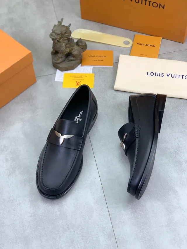 Louis Vuitton Horsebit Loafer Black Leather Slip-On Loafers 5