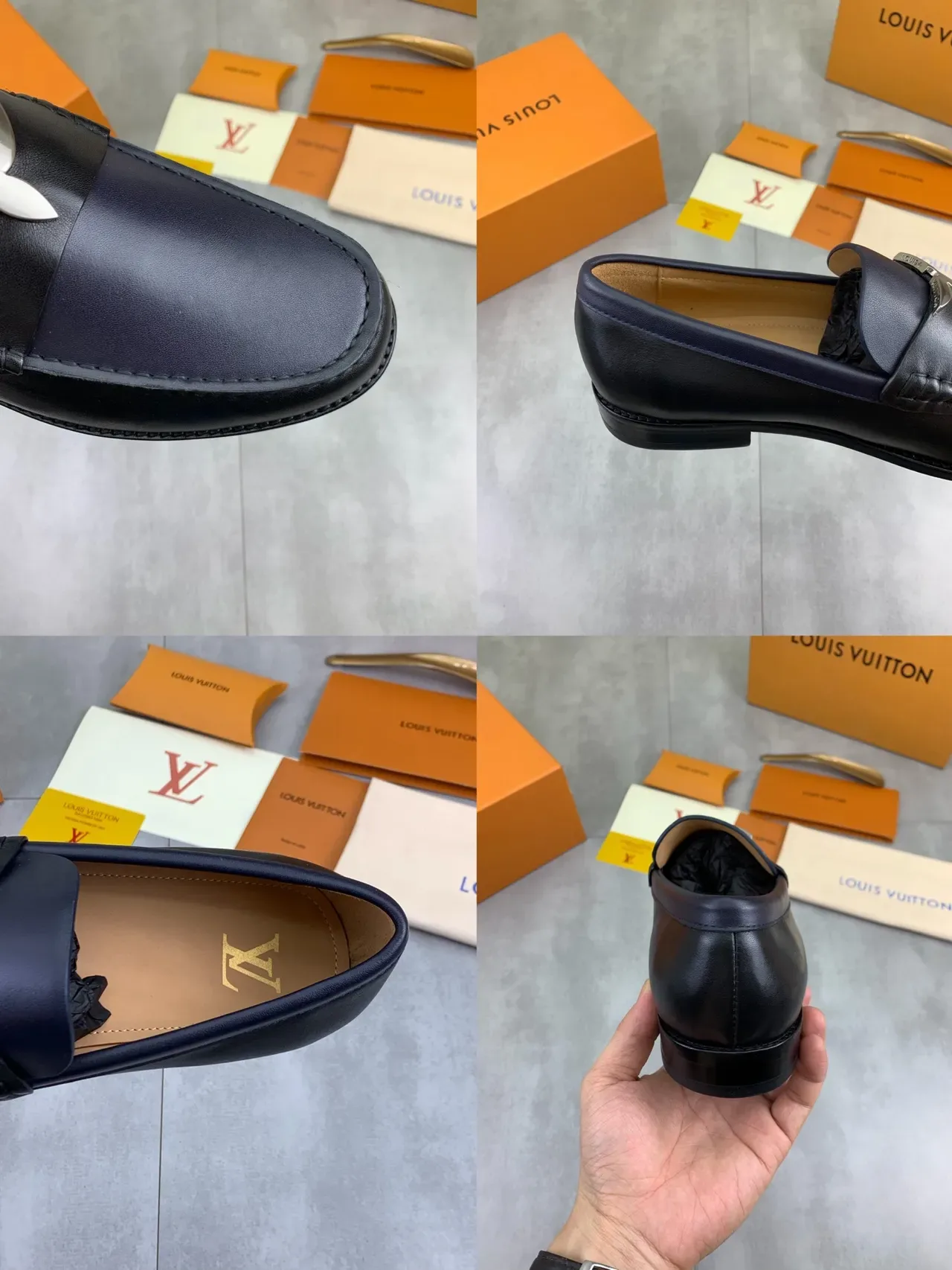 Louis Vuitton Horsebit Loafer Navy Leather Men's Loafers 2