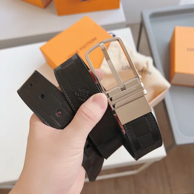 Louis Vuitton Initiales Reversible Damier Graphite and Black Leather Belt 9