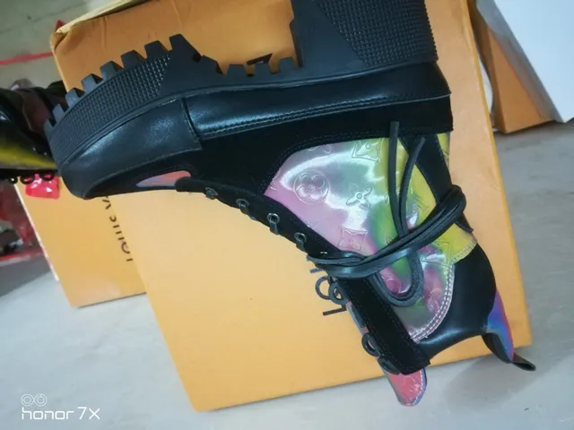 Louis Vuitton Le Cagole Irisé Multicolore Plateforme Bottes de Cheville 4
