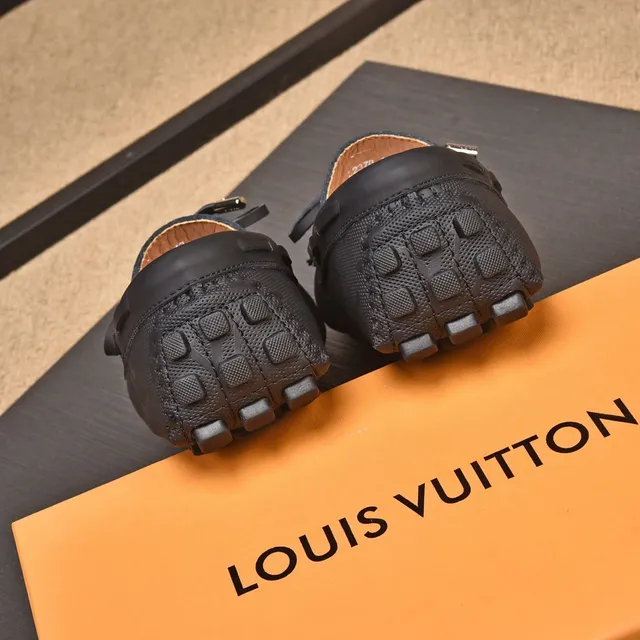 Louis Vuitton Loafer Black Beige Perforated Monogram Leather Decorative Lace Tie Loafer 7