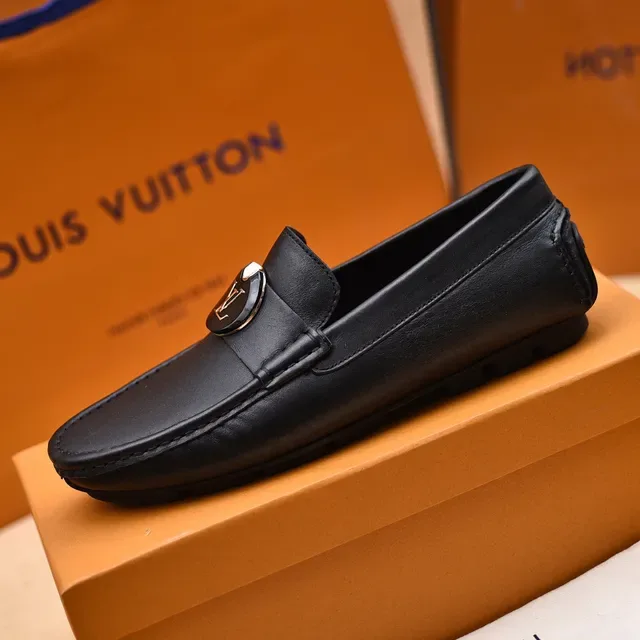 Louis Vuitton Loafer Black Silver Leather Penny Loafer 6