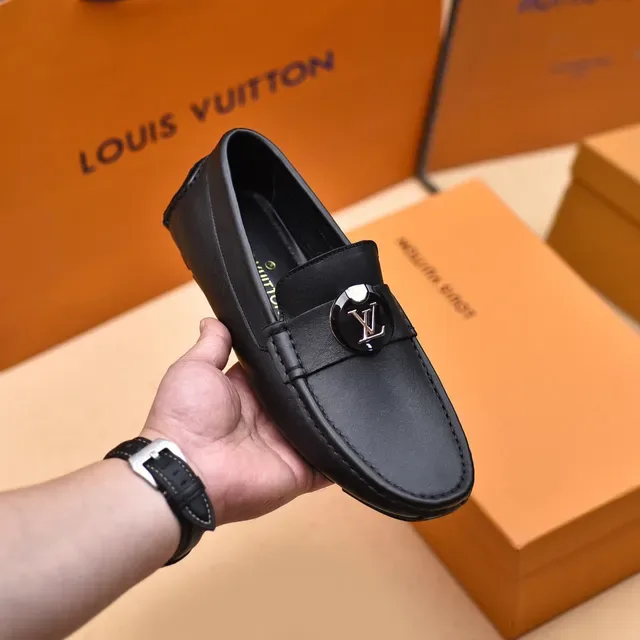 Louis Vuitton Loafer Black Silver Leather Penny Loafer 7