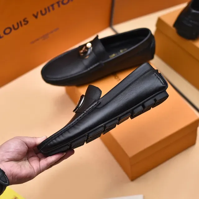 Louis Vuitton Loafer Black Silver Leather Penny Loafer 8