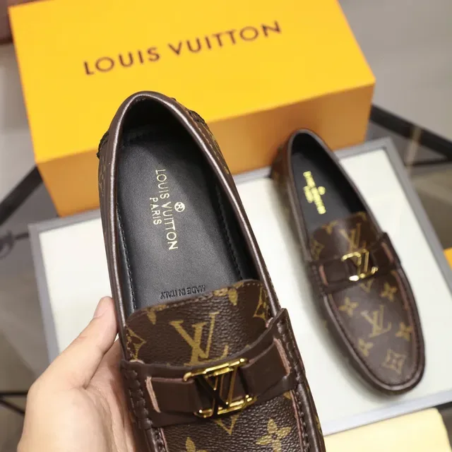 Louis Vuitton Loafer Brown Gold Monogram Canvas LV Buckle Loafer 3