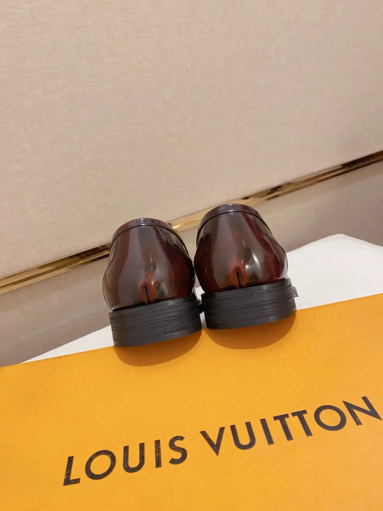 Louis Vuitton Loafer Burgundy Checkered Patent Leather Loafers 3