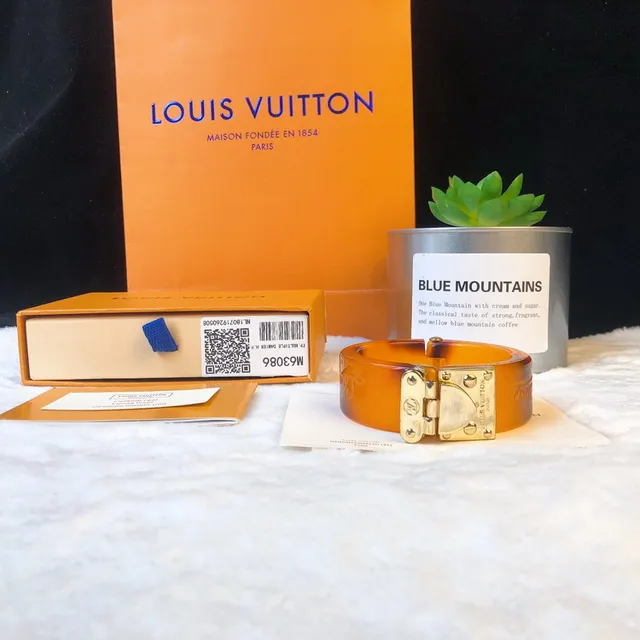 Louis Vuitton Lockit Amber Tortoiseshell Resin Gold-Tone Bracelet 7