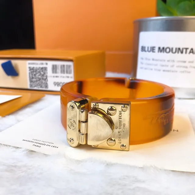 Louis Vuitton Lockit Amber Tortoiseshell Resin Gold-Tone Bracelet 9