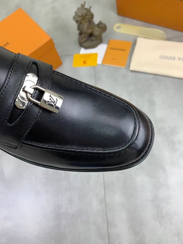 Louis Vuitton Lockit Loafer Black Leather Padlock Strap Loafer 4