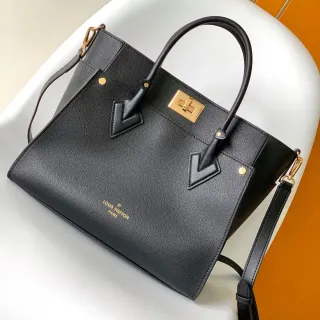 Louis Vuitton Locky Tote Black Pebbled Leather Gold Hardware Tote Bag