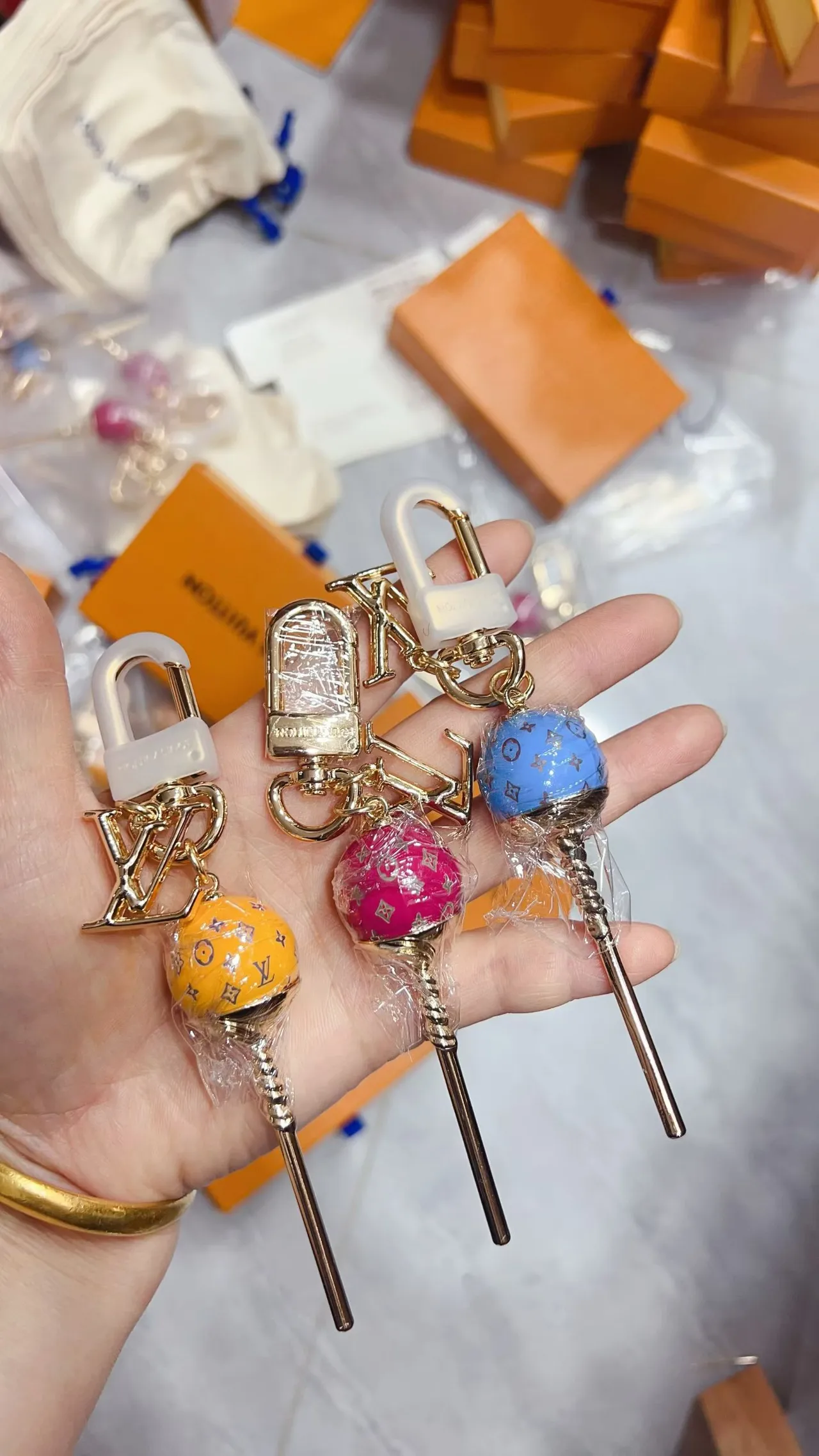 Louis Vuitton Lollipop Charm Multicolor Monogram Pendant Jewelry 1