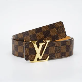 Louis Vuitton LV Belt Damier Ebène Brown and Tan Leather Belt