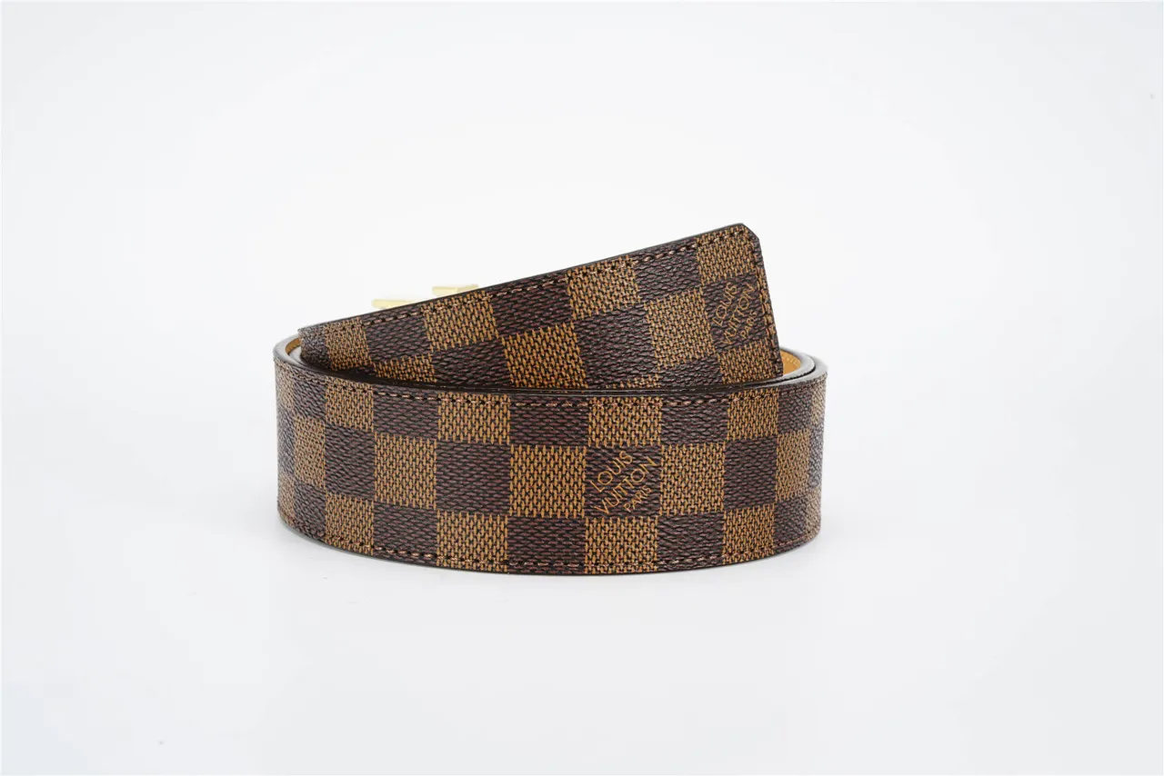 Louis Vuitton LV Belt Damier Ebène Brown and Tan Leather Belt 4