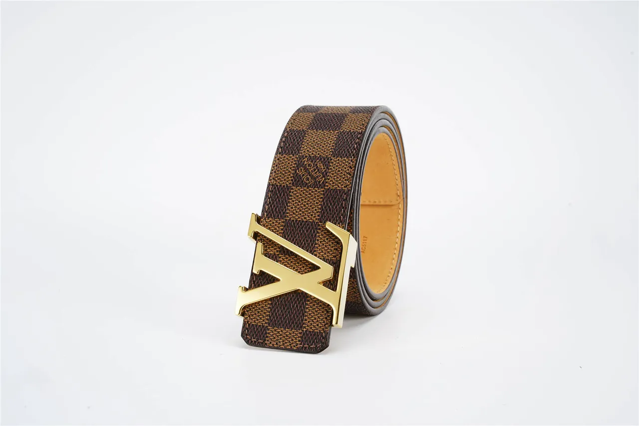 Louis Vuitton LV Belt Damier Ebène Brown and Tan Leather Belt 6