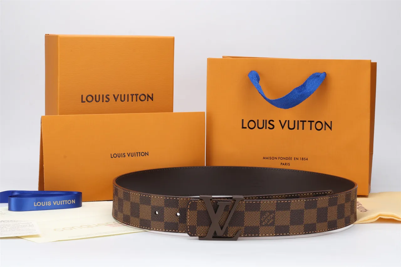 Louis Vuitton LV Belt Damier Ebène Brown Leather Belt 4
