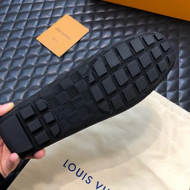 Louis Vuitton LV Buckle Loafer Black Silver Checkered Canvas Strap Loafer 4