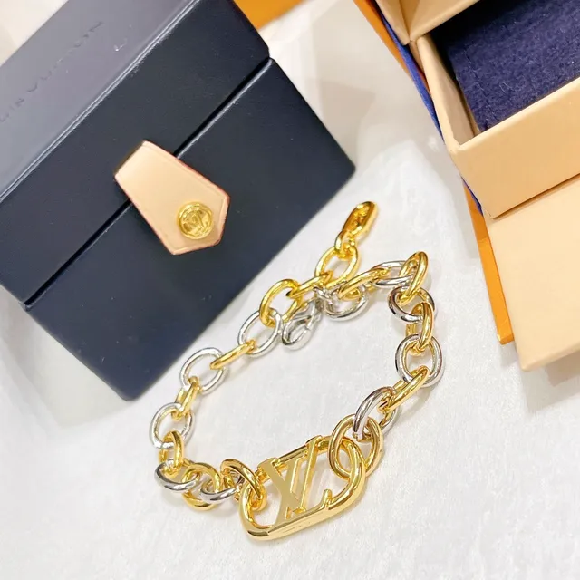 Louis Vuitton LV Chain Bracelet Two-Tone Gold and Silver Bracelet 6