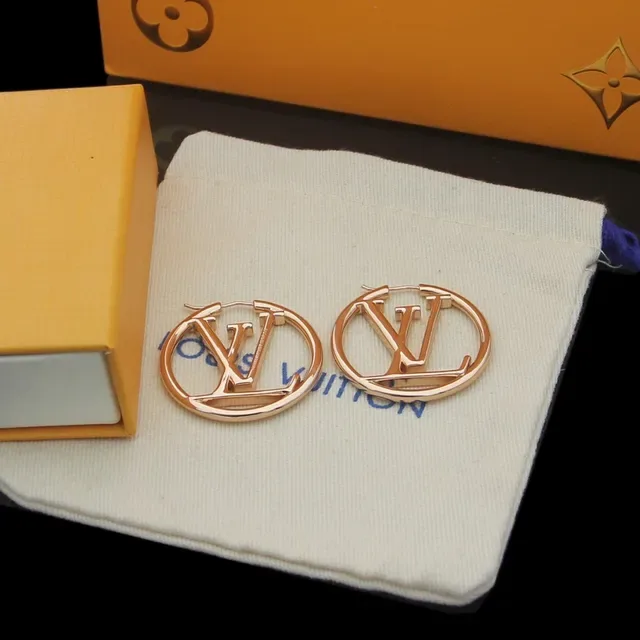 Louis Vuitton LV Circle Hoop Gold Silver Circular Interlocking Monogram Earrings 2