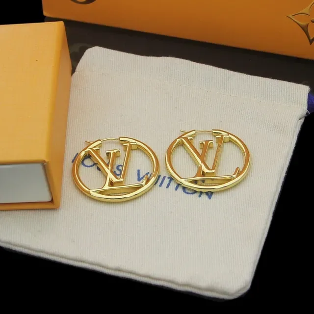 Louis Vuitton LV Circle Hoop Gold Silver Circular Interlocking Monogram Earrings 4