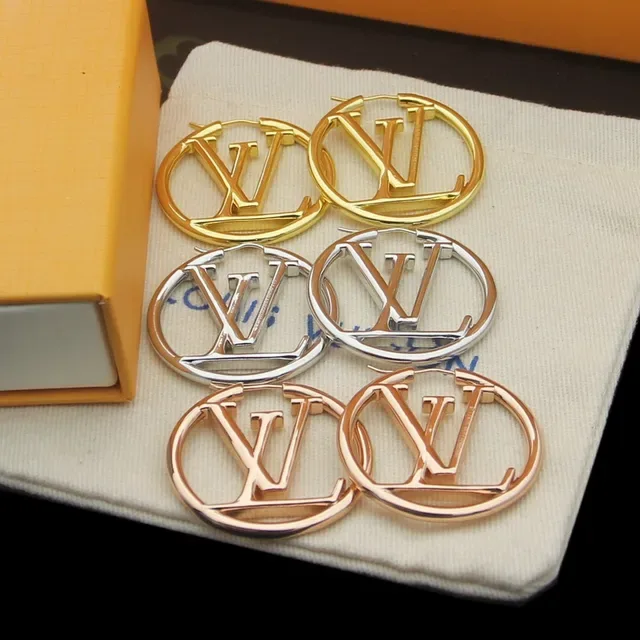 Louis Vuitton LV Circle Hoop Gold Silver Circular Interlocking Monogram Earrings 5