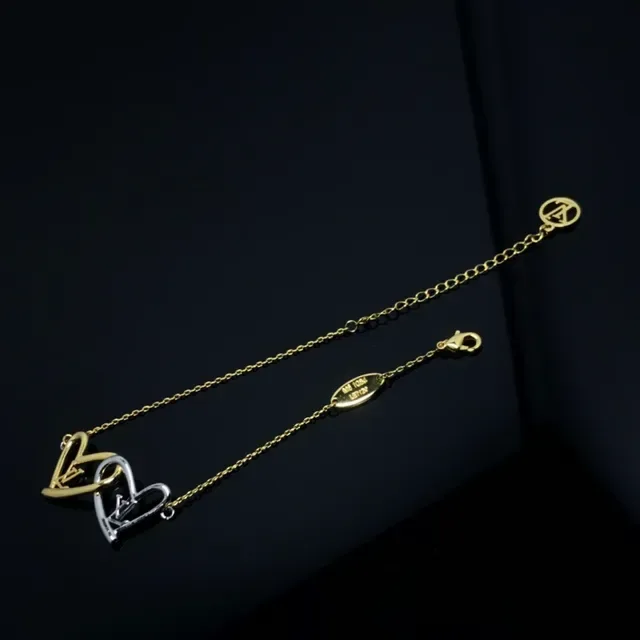 Louis Vuitton LV Hearts Two-Tone Gold Interlocking Heart Bracelet 2