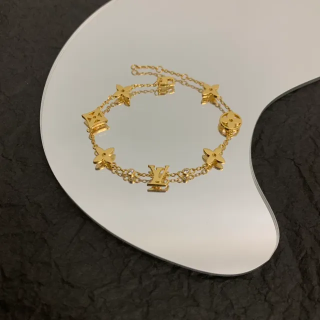 Louis Vuitton LV Icons Gold Silver Chain Multi-Charm Bracelet 3