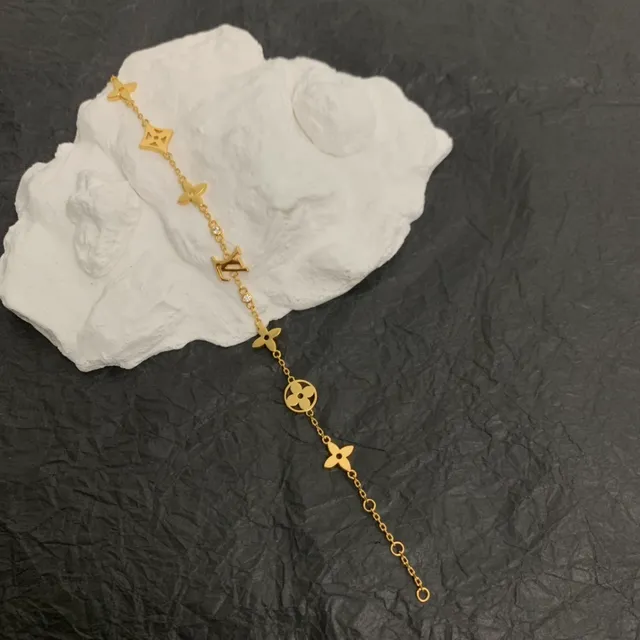 Louis Vuitton LV Icons Gold Silver Chain Multi-Charm Bracelet 6