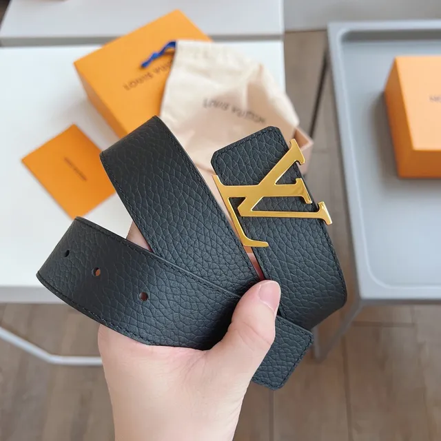 Louis Vuitton LV Initiales Black and Tan Leather Belt 3