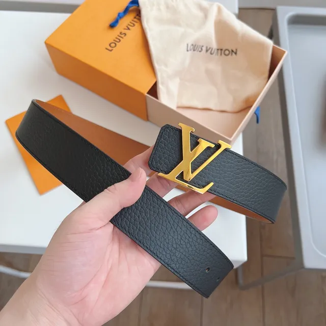 Louis Vuitton LV Initiales Black and Tan Leather Belt 5