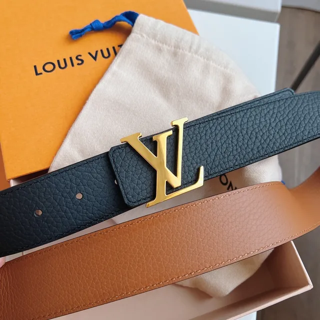 Louis Vuitton LV Initiales Black and Tan Leather Belt 7