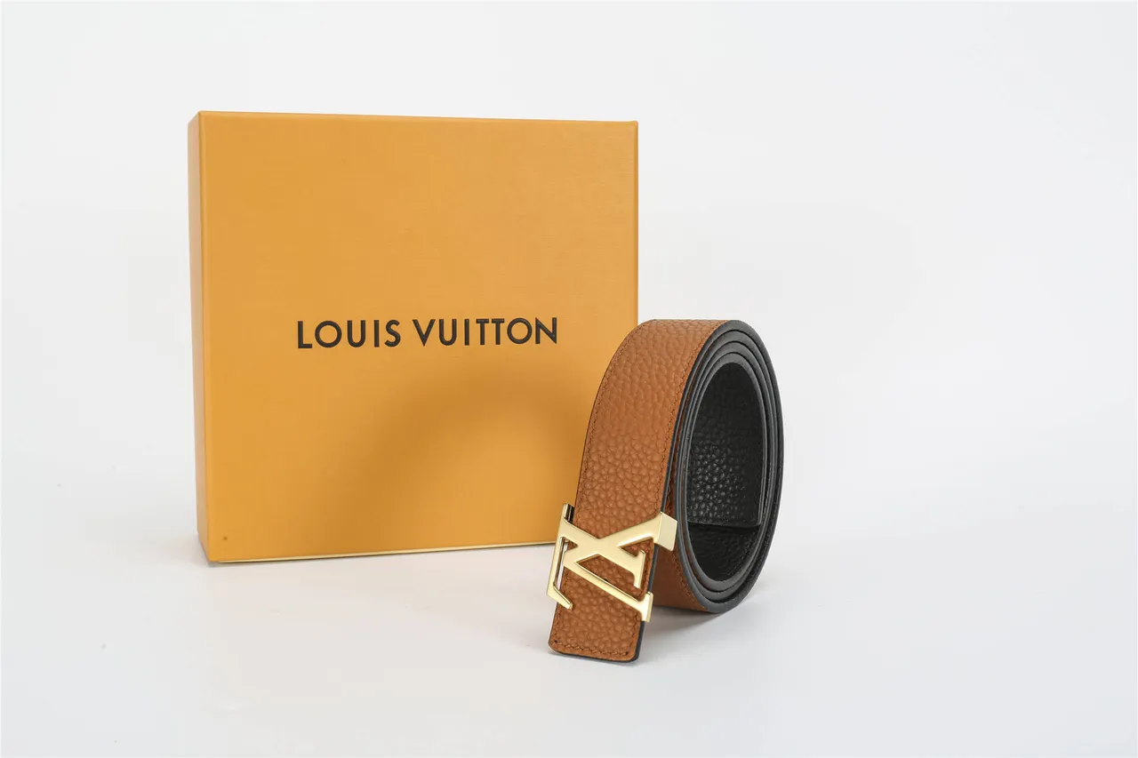 Louis Vuitton LV Initiales Brown Pebbled Leather Belt 3