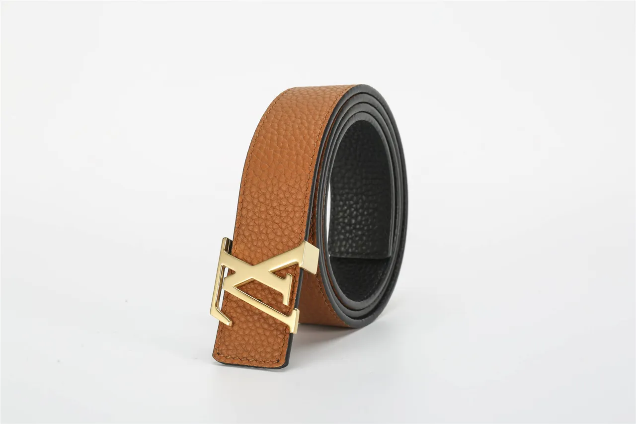 Louis Vuitton LV Initiales Brown Pebbled Leather Belt 4