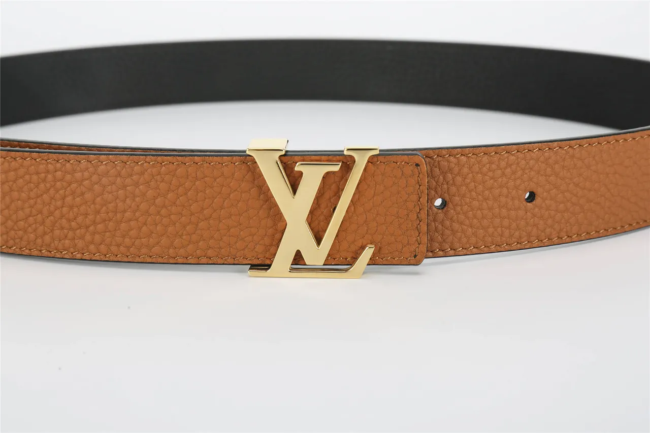 Louis Vuitton LV Initiales Brown Pebbled Leather Belt 6