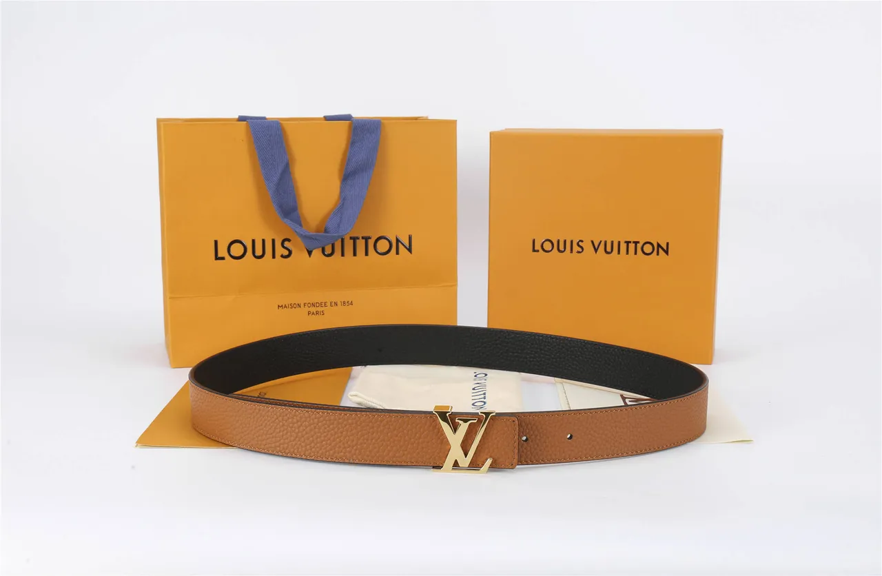 Louis Vuitton LV Initiales Brown Pebbled Leather Belt 8