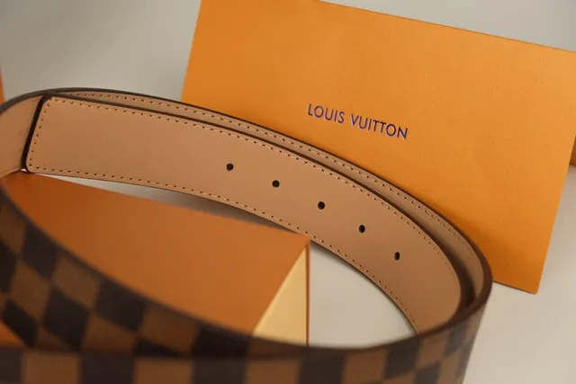 Louis Vuitton LV Initiales Damier Ebène Checkerboard Leather Belt 5