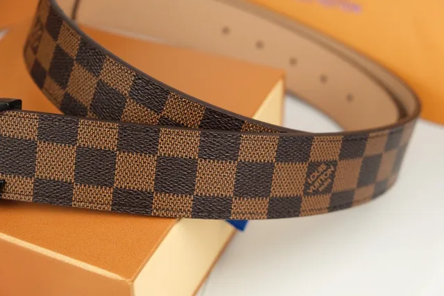 Louis Vuitton LV Initiales Damier Ebène Checkerboard Leather Belt 6