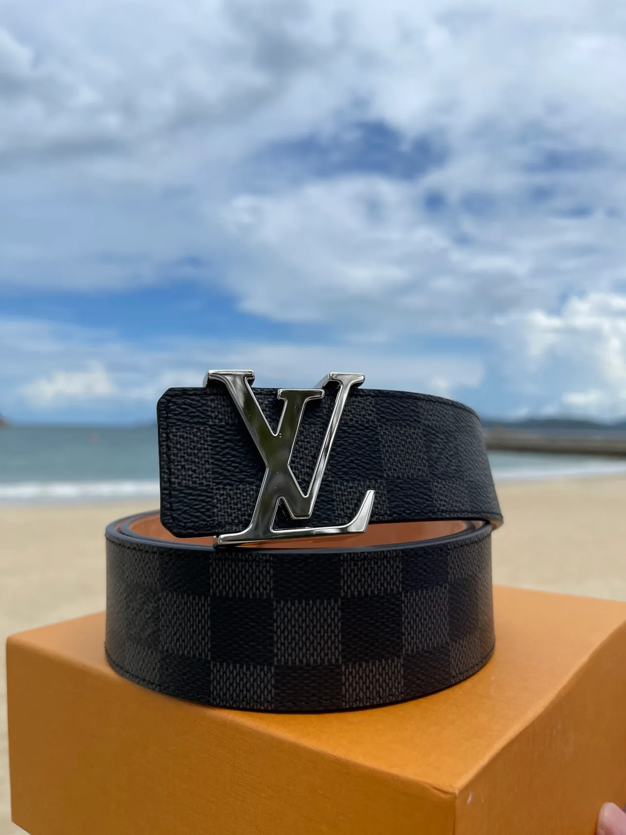 Louis Vuitton LV Initiales Damier Ebène Leather Belt 2