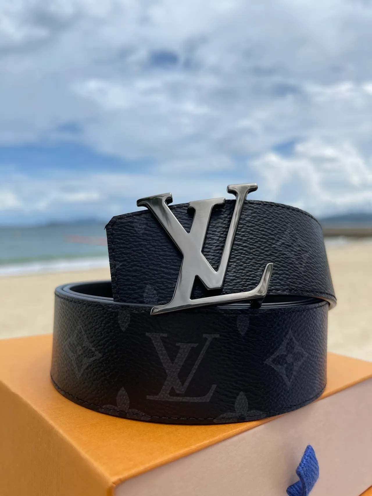 Louis Vuitton LV Initiales Damier Ebène Leather Belt 7