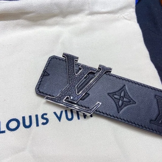 Louis Vuitton LV Initiales Embossed Monogram Black Leather Belt 8