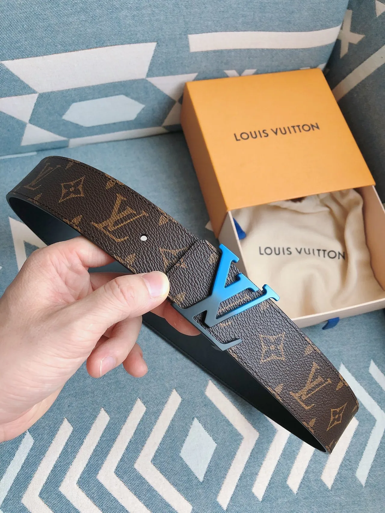 Louis Vuitton LV Initiales Monogram Coated Leather Belt 2